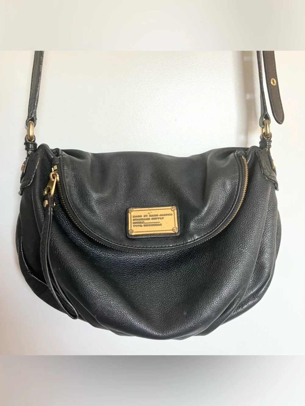 MARC by MARC JACOBS Natasha Classic Q Leather Crossbody Black Y2K Purse - Picture 1 of 12
